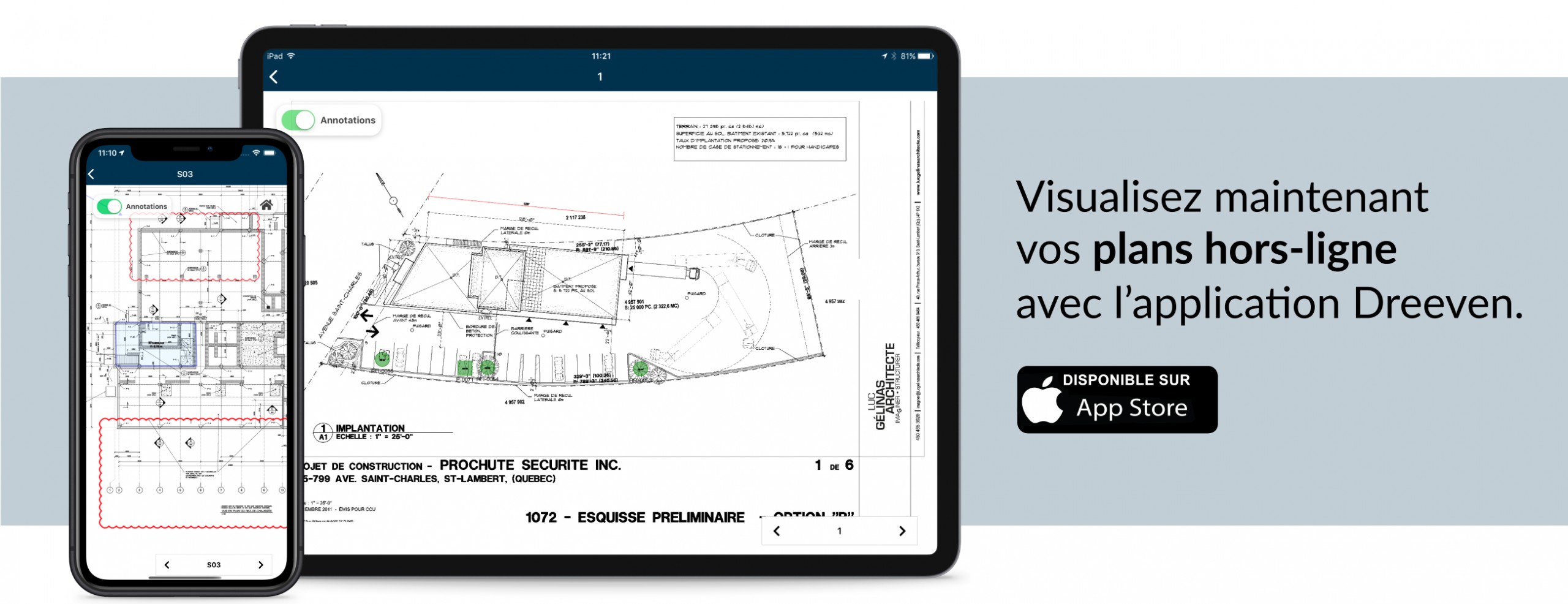 plans hors ligne application