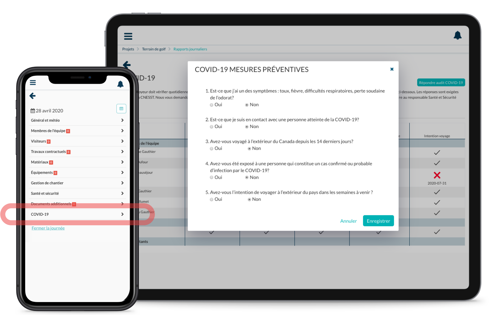COVID-19 construction Santé